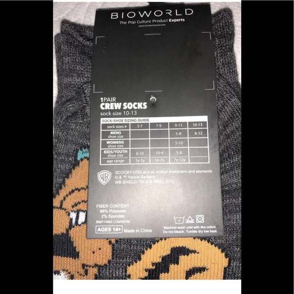 Scooby-Doo Crew Socks 1Pair Men 8-12 Gray Halloween Pumpkin Where Are You Shaggy - Picture 4 of 10